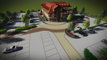 Projekt zagospodarowania terenu wokół hotelu w Borownicy