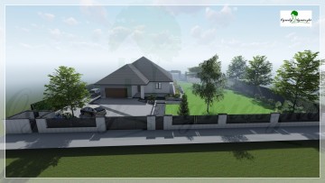 Nowoczesny ogród z niewielkimi różnicami wysokości - Projektowanie ogrodów Mińsk Mazowiecki