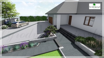 Nowoczesny ogród z niewielkimi różnicami wysokości - Projektowanie ogrodów Mińsk Mazowiecki