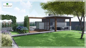 Nowoczesny ogród z niewielkimi różnicami wysokości - Projektowanie ogrodów Mińsk Mazowiecki