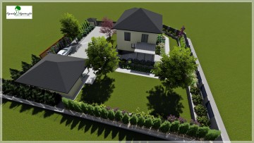 Projektowanie kostki brukowej i ogrodów mazowieckie - Projekt ogrodzenia, nawierzchni i zieleni przy domu jednorodzinnym
